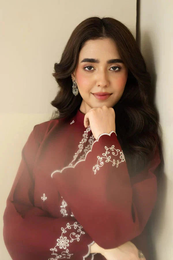 Claret Emb Farshi Shalwar Set royal lifestyle collections