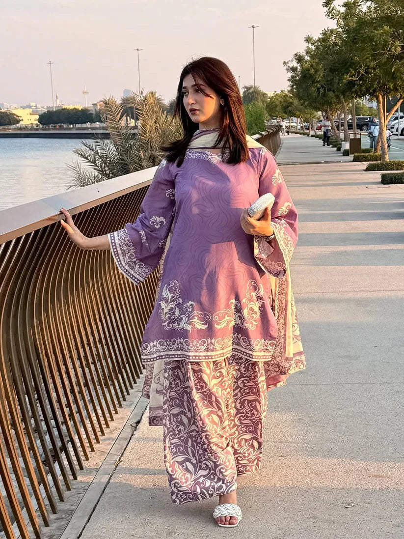 HORIA 3PC PRENTED LAWN Royal Lifestyle Collections