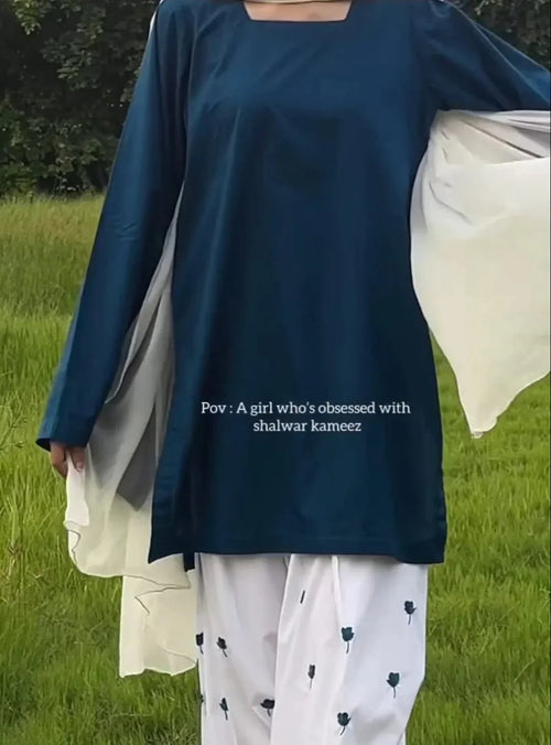 Blue Cherry 2PC FARSHI SHALWAR royal lifestyle collections