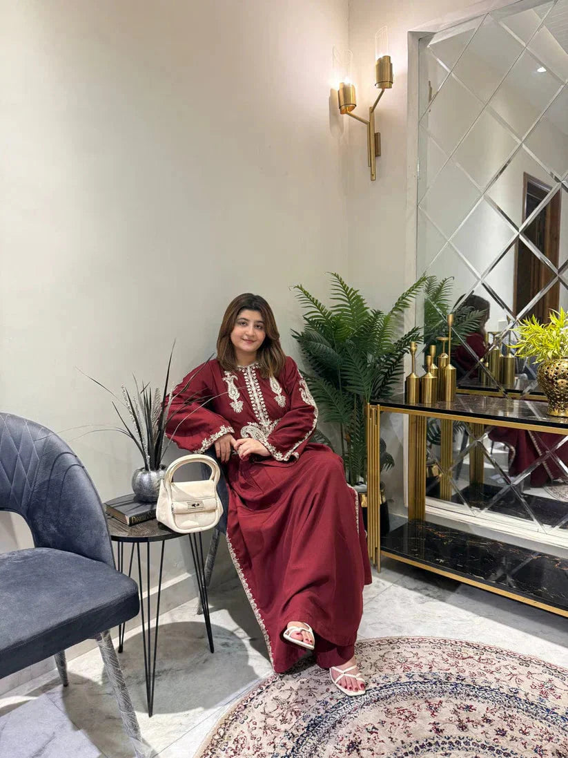Alisbha Maroon Embroidered 2pc royal lifestyle collections