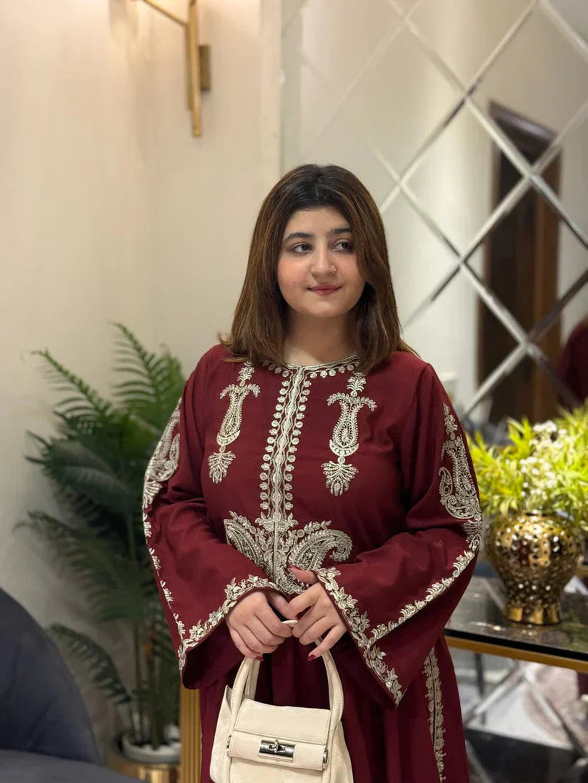 Alisbha Maroon Embroidered 2pc royal lifestyle collections