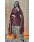 Ajrak Mehroon (Farshi Shlwar) Digital 3 PCs royal lifestyle collections