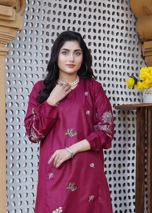 Royal Amiya Embroidered 2pcs Mahroon Royal Lifestyle Collections
