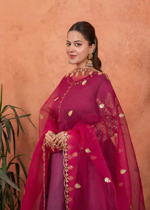 Royal Zuri Plum Premium Embroidered 3pcs Royal Lifestyle Collections