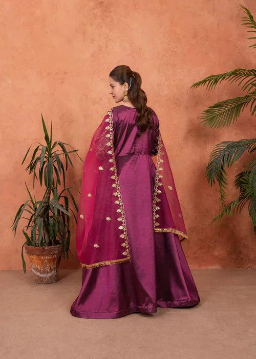 Royal Zuri Plum Premium Embroidered 3pcs Royal Lifestyle Collections