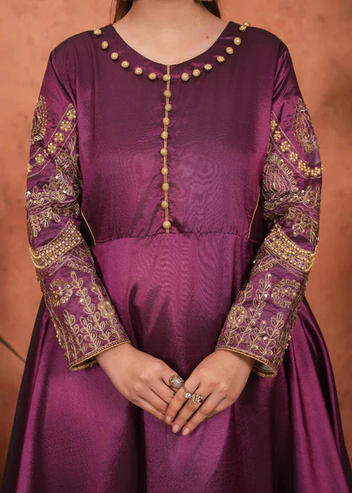 Royal Zuri Plum Premium Embroidered 3pcs Royal Lifestyle Collections