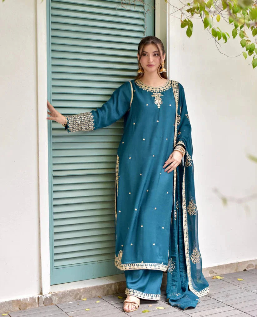 YASMIN EMBROIDED 3PC Royal Lifestyle Collections